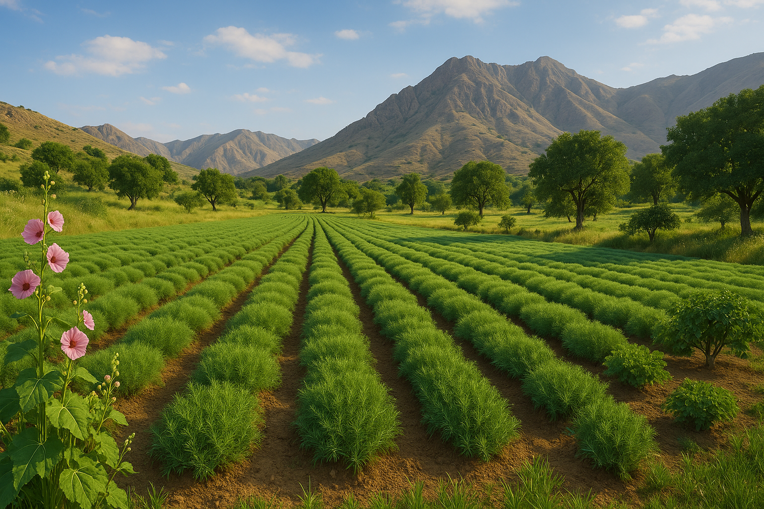 مزرعه ی زیبای کشت زیره