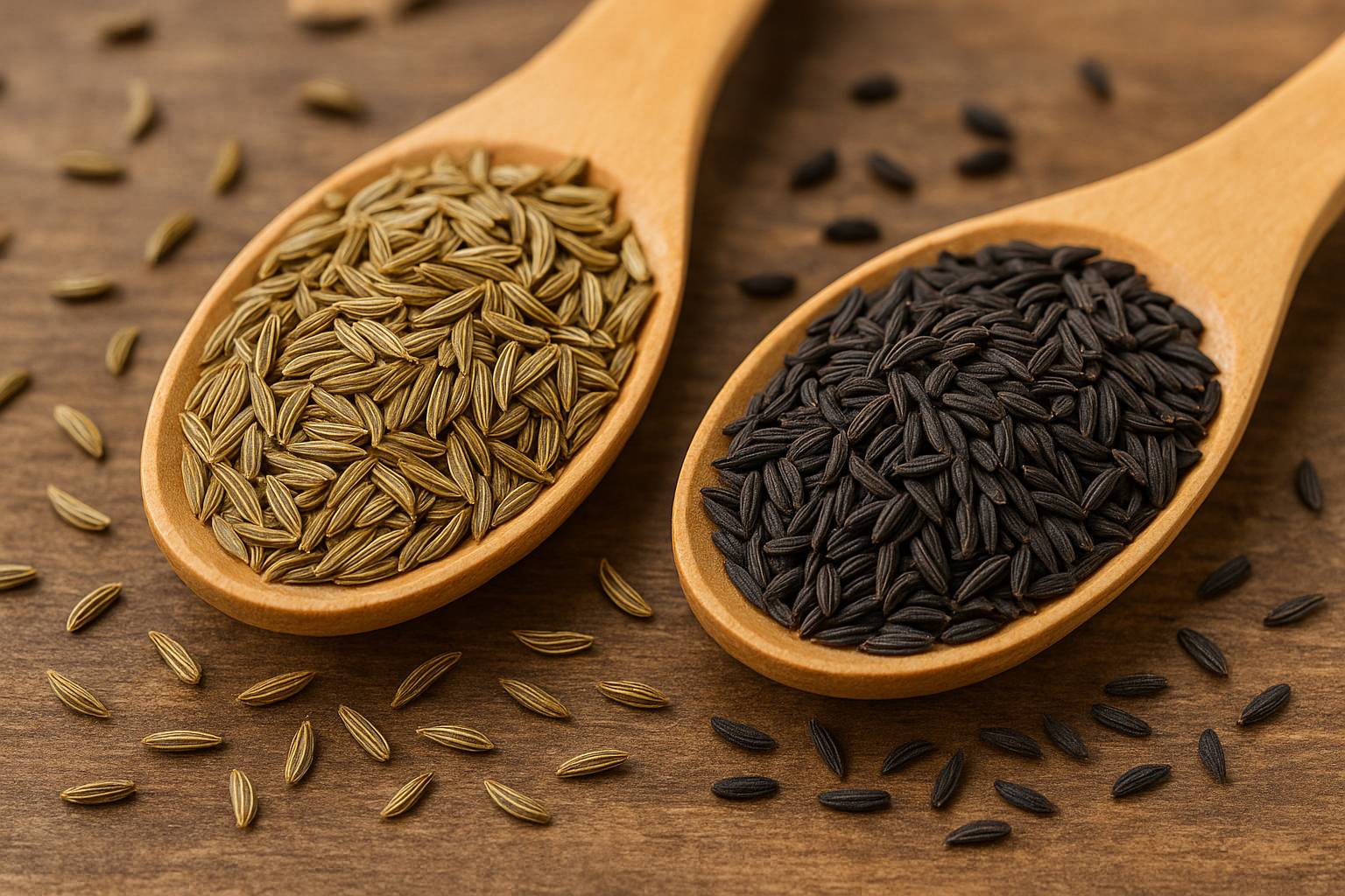 تصویر شاخص زیره سبز و سیاه روی میز آشپزخانه